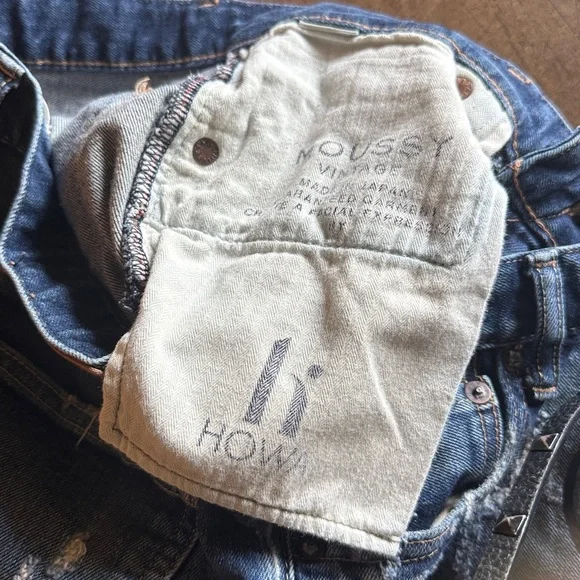 MOUSSY VINTAGEBRIDGEVILLE SLIM STRAIGHT distressed jeans XS